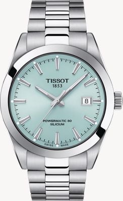 Tissot Heren heren powermatic 80 silicium (40 mm) blauwe wijzerplaat / roestvrijstalen armband T1274071135100