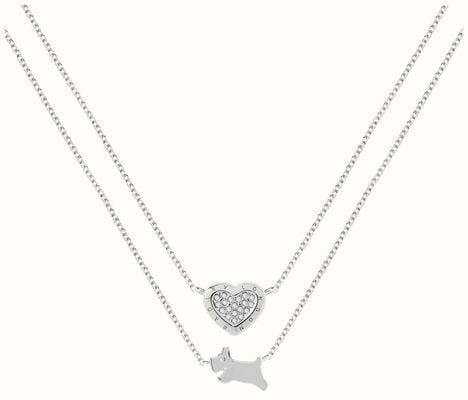 Radley Jewellery Double Layer Necklace | Sterling Silver | Crystal Set RYJ2405S