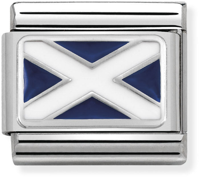 Nomination Classic Scotland Flag Enamel Sterling Silver & Steel Charm 330207/01