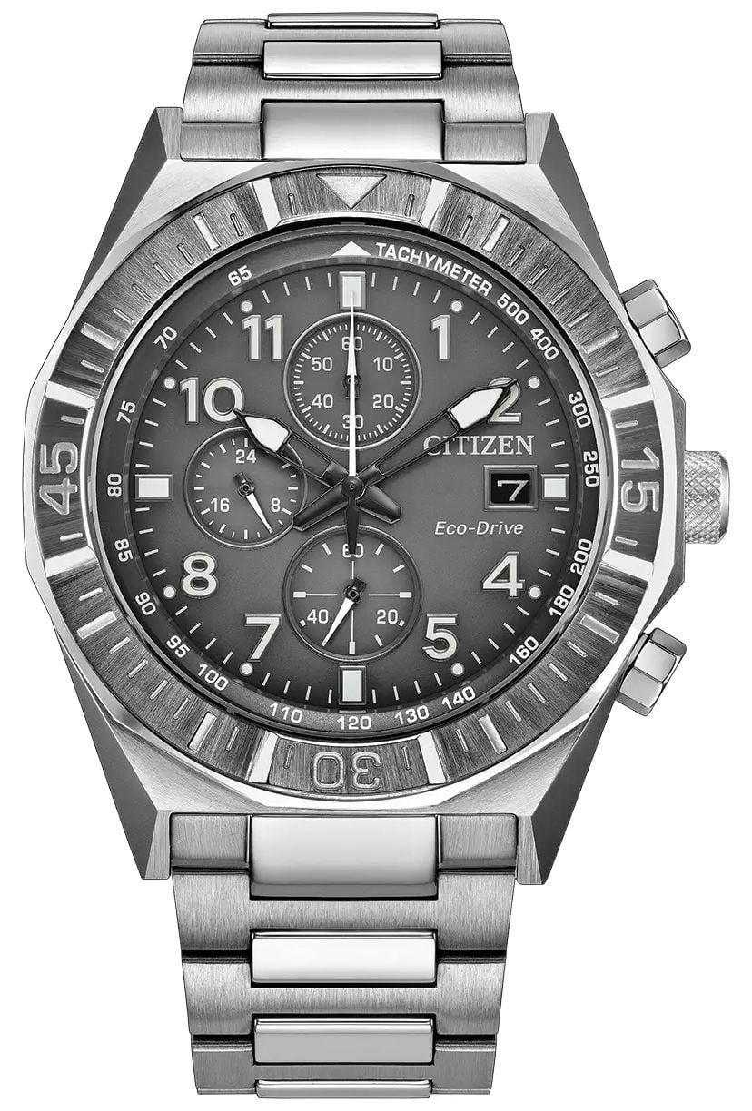 Citizen EcoDrive Nighthawk Chronograph 42mm Grey Dial  Watch