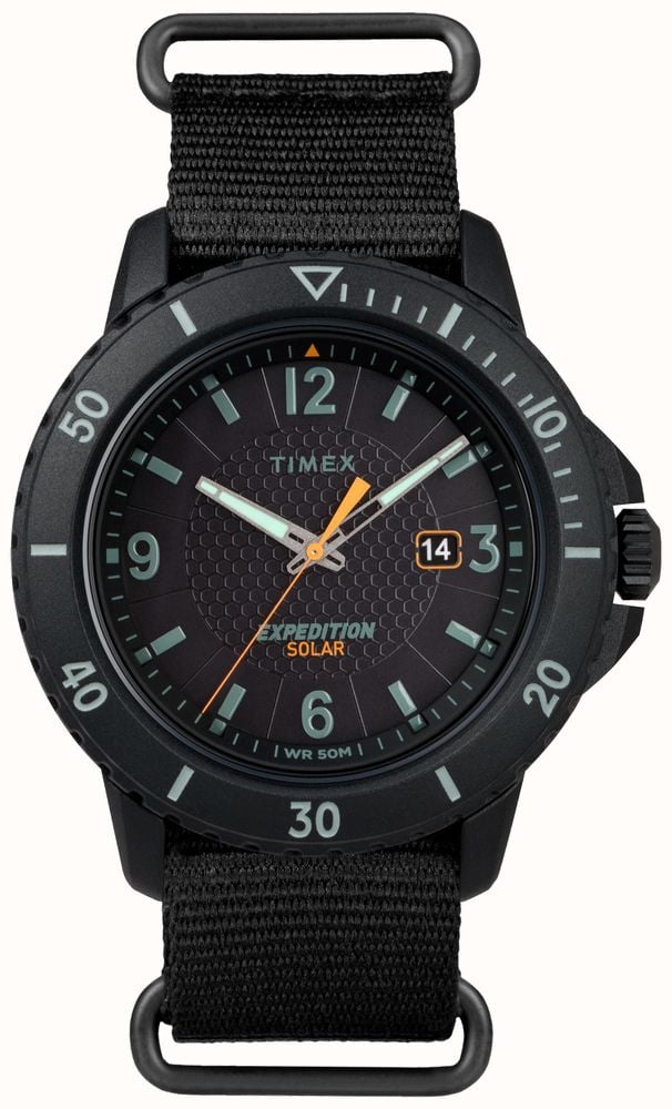 Timex Men s Expedition Gallatin Solar Black Dial Black Fabric Strap TW2U30300 First Class Watches SGP