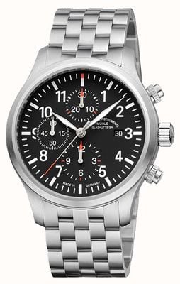 Mühle Glashütte Terrasport I chronographe bracelet en acier inoxydable cadran noir M1-37-74-MB