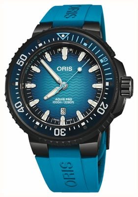 ORIS Aquis Pro 1000m Automatic (49.5mm) Blue Wave Dial / Blue & Black Rubber Straps 01 733 7801 7255-SET