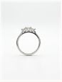 Princess Natural Diamond 18ct White Gold Trilogy Ring JM1372 - 备用视图 3