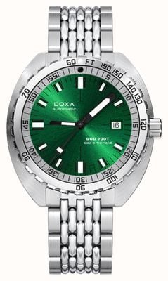 DOXA Sub 750t 海蓝宝石 (45mm) 绿色太阳纹表盘 / 不锈钢米粒表带 825.10.131.10