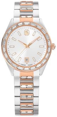 Swarovski マトリックスデイト（35mm）シルバーサンレイダイヤル／ツートーンステンレススチールブレスレット 5734663