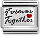 Nomination Classic Forever Together Oxidised Sterling Silver & Steel Enamel Charm 330208/53