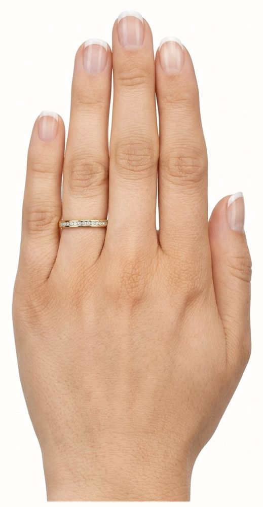 0.25ct Round Brilliant Natural Diamond 9ct Yellow Gold Half Eternity Ring RD566/N - vue alternative 4