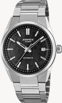 Casio Edifice EFK-110 Serie Automatik (38 mm) schwarzes galvanisiertes Zifferblatt / Edelstahlarmband EFK-110D-1AER