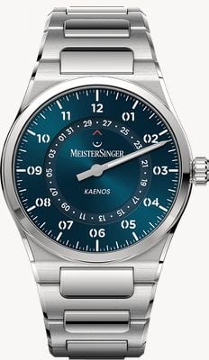 MeisterSinger Kaenos オープンデイト オートマチック (40mm) サンバースト ペトロールブルー ダイヤル / ステンレススチール ブレスレット KSOD939