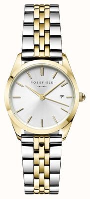 Rosefield Ace XS (29 mm) silbernes Zifferblatt / zweifarbiges Edelstahlarmband ASDSSG-A16