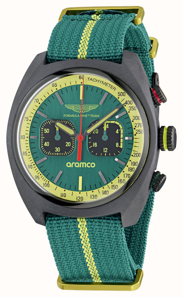 Aston Martin Aramco Formula One™ Team DWF Quartz Chronograph (43mm) Podium Green Dial / Podium Green NATO Strap MTFD1F501 - vista alternativa 2