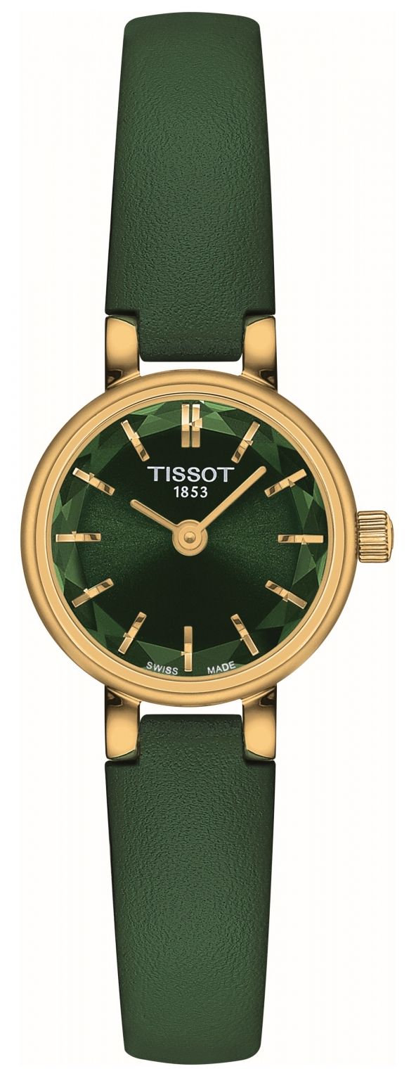 Tissot Belle femme | cadran vert facettÃ© | bracelet en cuir montre