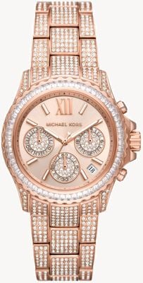 Michael Kors Reloj cronógrafo con cristales engastados para mujer Everest de exposición MK7235-EX-DISPLAY