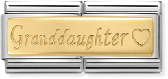 Nomination Classic Granddaughter 18ct Gold & Steel Charm 030710/15