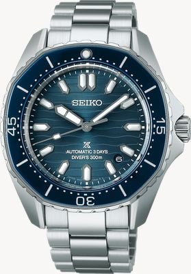 Seiko Prospex diver scuba mecânico poligonal em litoral-cobalto SPB483J1