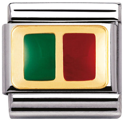 Nomination Classic Portugal Flag Enamel 18ct Gold & Steel Charm 030234/17