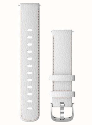 Garmin Cinturino a sgancio rapido (18 mm) in pelle bianca / hardware argento - solo cinturino 010-12932-09
