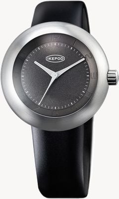 IKEPOD Megapod rob m101 (46 mm) mostrador cinza texturizado / pulseira de silicone preta M101-SI-LB