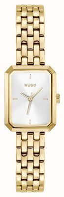HUGO Esfera plateada #cosy (21 mm) / pulsera de acero inoxidable con recubrimiento PVD dorado 1540179