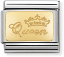 Nomination Classic Queen 18ct Gold & Steel Charm 030121/49