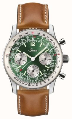 Sinn 903 st sa ii g automatic (41mm) zielona tarcza sunburst / brązowy pasek skórzany 903.093 BROWN LEATHER