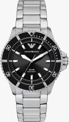 Emporio Armani World Explorer Solar-Powered (42mm) Black Dial / Stainless Steel Bracelet AR11787