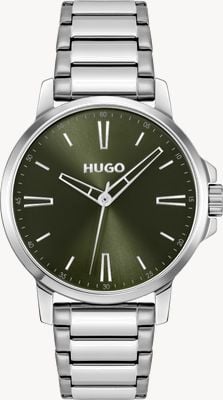 HUGO #smooth (41mm) esfera verde / reloj pulsera acero inoxidable - pieza de exposición 1530442 - EX DISPLAY