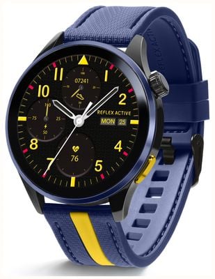 Reflex Active Series 54 AMOLED GPS Smart Calling Watch – Blau und Gelb RA54-2234