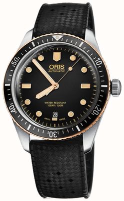 ORIS Divers soixante-cinq automatique (40 mm) cadran noir / bracelet en caoutchouc noir 01 733 7707 4354-07 4 20 18