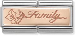 Nomination Classic Family 9ct Rose Gold & Steel Charm 430710/17