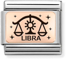Nomination Classic Libra 9ct Rose Gold & Steel Charm 430112/07