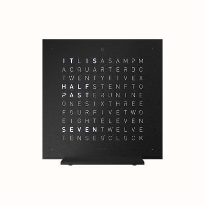 QLOCKTWO EARTH 13.5 STEEL SERIES DEEP BLACK (English) T4BLENSSBL-UK