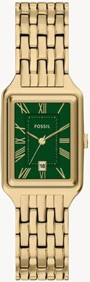 Fossil Women's Raquel (23mm) Green Dial / Gold-Tone Stainless Steel Bracelet ES5452