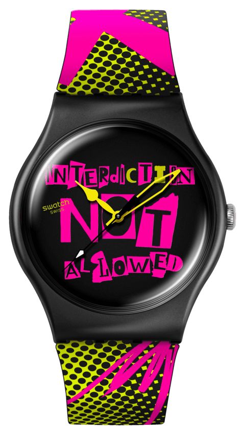 Swatch Mode distorsion (41 mm) cadran imprimÃ© noir / montre