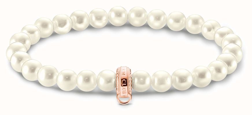 Thomas Sabo Charm Bracelet | Freshwater Pearls | Rose Gold Plated | 19cm X0284-428-14-L19