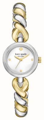 Kate Spade Monroe (24 mm) silbernes Zifferblatt / zweifarbiges Edelstahlarmband KSW1873