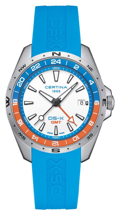 Certina DS-X Quartz GMT (41 mm) Cadran blanc / montre