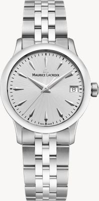 Maurice Lacroix 1975 al quarzo (33 mm) quadrante argentato spazzolato soleil / bracciale in acciaio inossidabile 751006-SS002-130-1