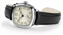 Hamilton American Classic Cushion Mechanical (30mm) Sandblasted Beige Dial / Black Leather Strap Watch H36109710 - alternate view 3