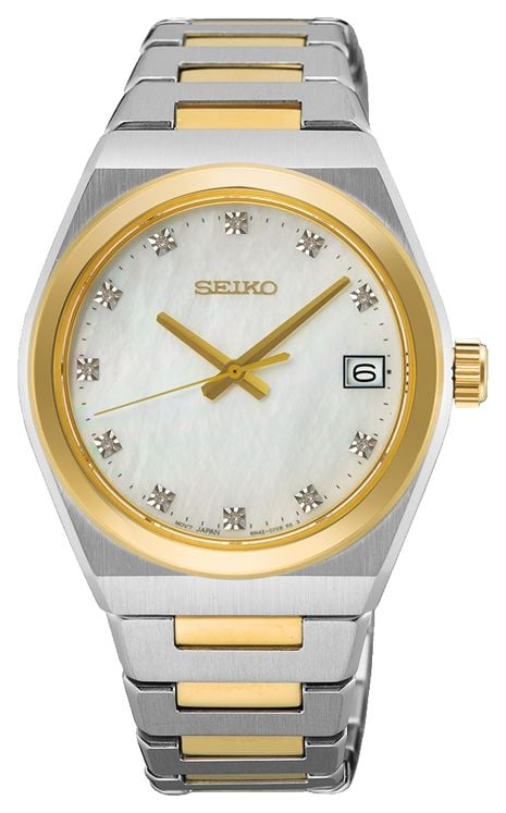 Seiko Essential Time Diamond (34 mm) Perlmuttzifferblatt / uhr-image-176238