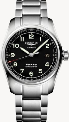 LONGINES Spirit Automatik-Chronometer (40mm) schwarzes Zifferblatt / Edelstahlarmband-Uhr L38104536