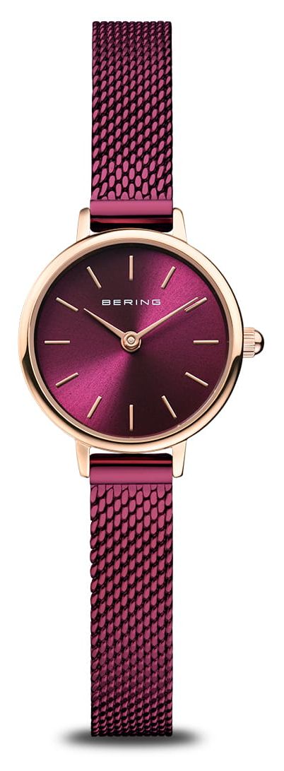 Bering Classique | femmes | or rose poli | maille violette montre