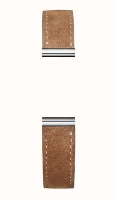 Herbelin Pulseira de relógio intercambiável Antarès - couro camurça marrom / aço inoxidável - somente pulseira BRAC17048A117