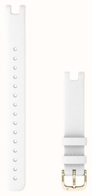 Garmin 仅百合表带（14 毫米），白色意大利皮革搭配奶油金色硬件（大号） 010-13068-A6