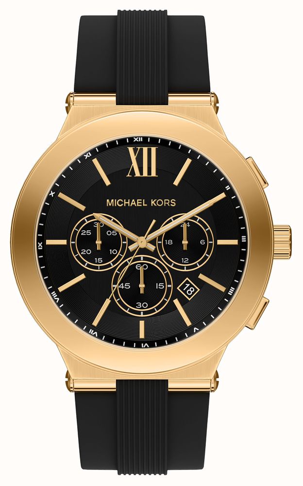 Michael Kors Billie Chronograph (46mm) Black Dial / Black Silicone