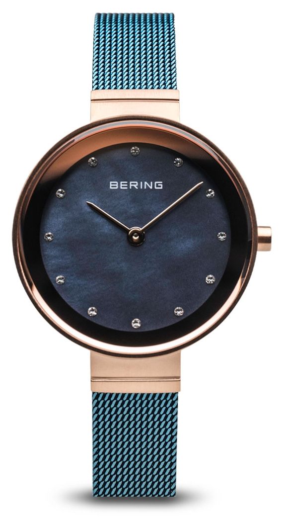 Bering Femmes | classique | maille en acier plaquÃ© pvd bleu montre