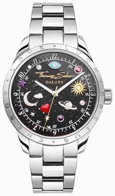 Thomas Sabo Cosmic Dial (34mm) Black-Cosmic Dial / Stainless Steel WA0402-201-203-34