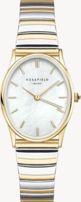 Rosefield Oval (24mm) White Mother-of-Pearl Dial / Two-Tone Stainless Steel Bracelet OVWDSG-OV17