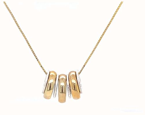 9k White and Yellow Gold Pendant + Chain JM3270